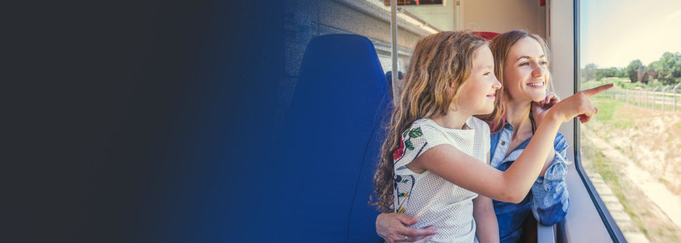Mother and Daughter in Train